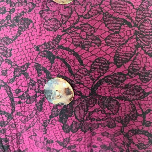 Habitat purple and black floral button up size xs - Picture 3 of 11